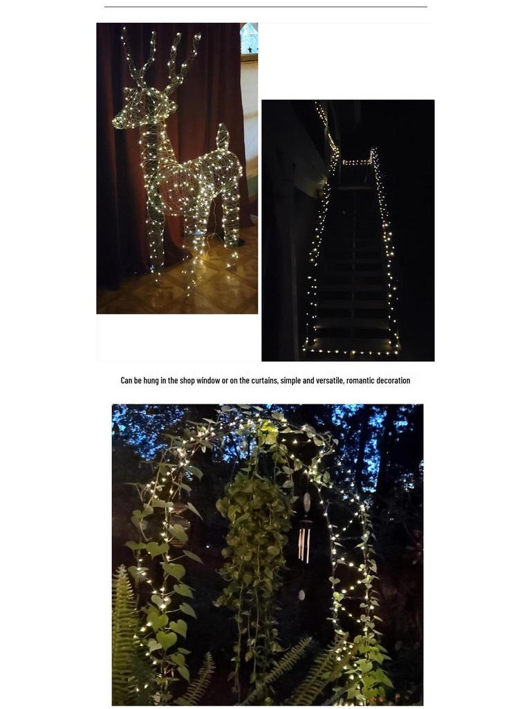 Solar-Powered LED Copper String Lights for Outdoors - Waterproof Starry Sky Christmas Decorations