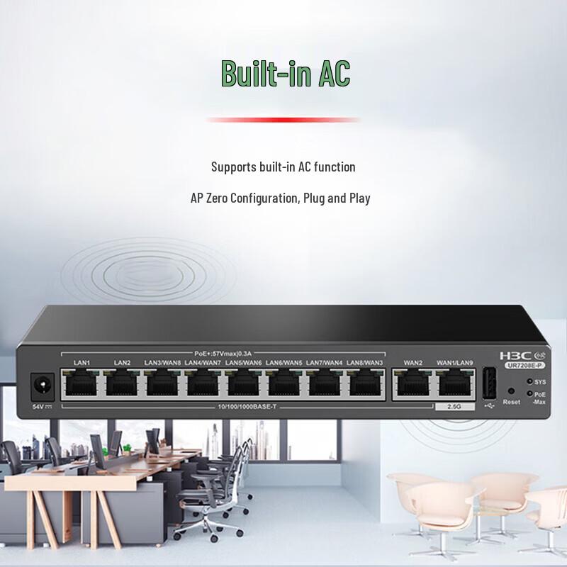 H3C UR7208E-P 2.5G PoE Router (CN version)