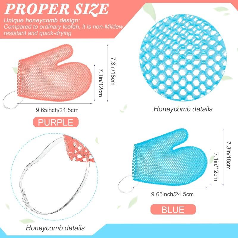 Honeycomb Exfoliating Glove Bath Mitt Quick Dry Shower Scrubber Sponge Loofah for Face Body Dead Skin Removal Spa Exfoliator