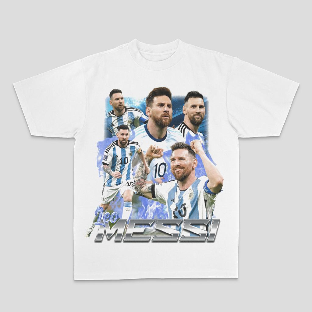 American Men's Messi Argentina American Retro Heavy Short-sleeved Street Print Summer New Men's and Women's Streetwear
