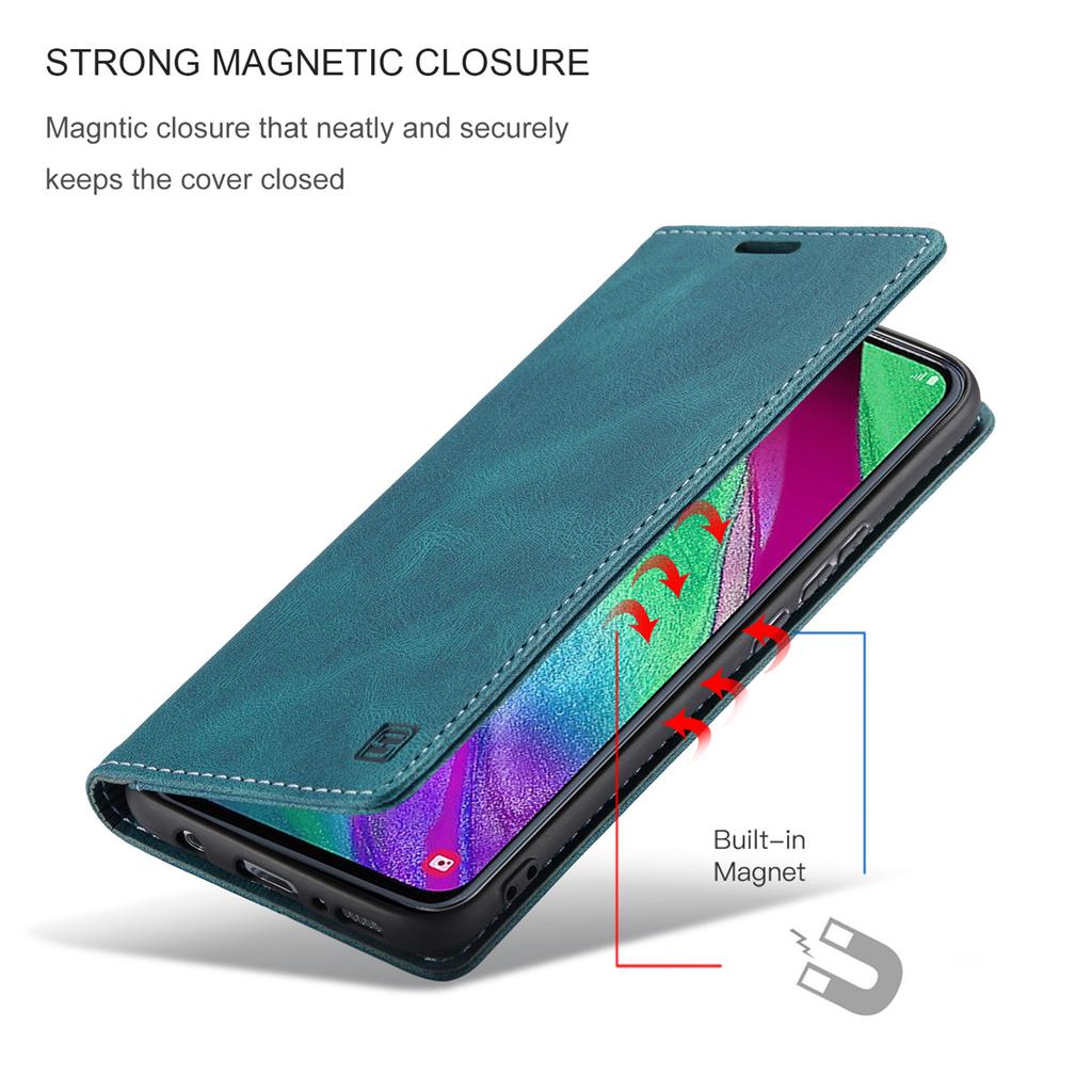Premium Vintage Leather Wallet Case for Samsung Galaxy A40 - RFID Blocking, Flip Cover with Card Slots (4 Colors)