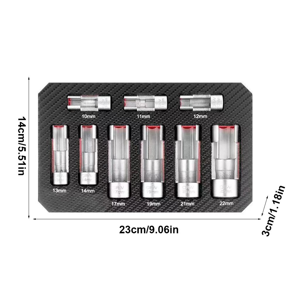 9Pcs Oil Pressure Sending Unit Removal Kit Oxygen Sensor Wrench Removal Tool Oxygen Sensor Removal Socket Tool for Vehicle