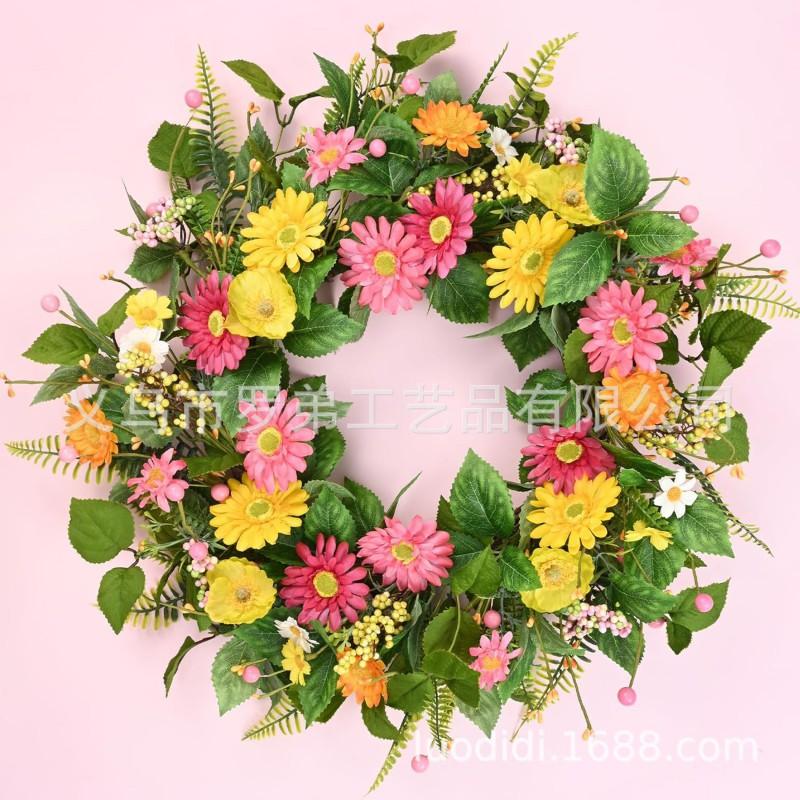 Artificial Flower Wreath Easter Valentines Day Decor Hotel Restaurant Door Hanging Decoration