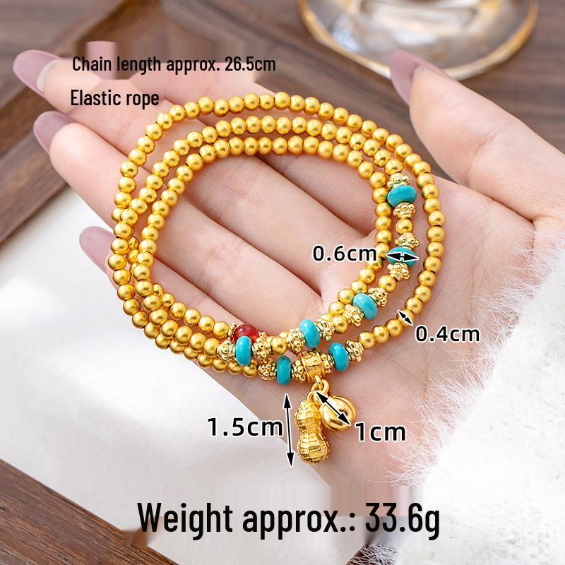 Ancient Five Emperor Coin Necklace & Diamond-Set Copper Earrings - Trendy, Long-Lasting Jewelry for Women