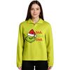 Women's Stand-up Collar Long-sleeved Pullover Top, Christmas Print Sports Top
