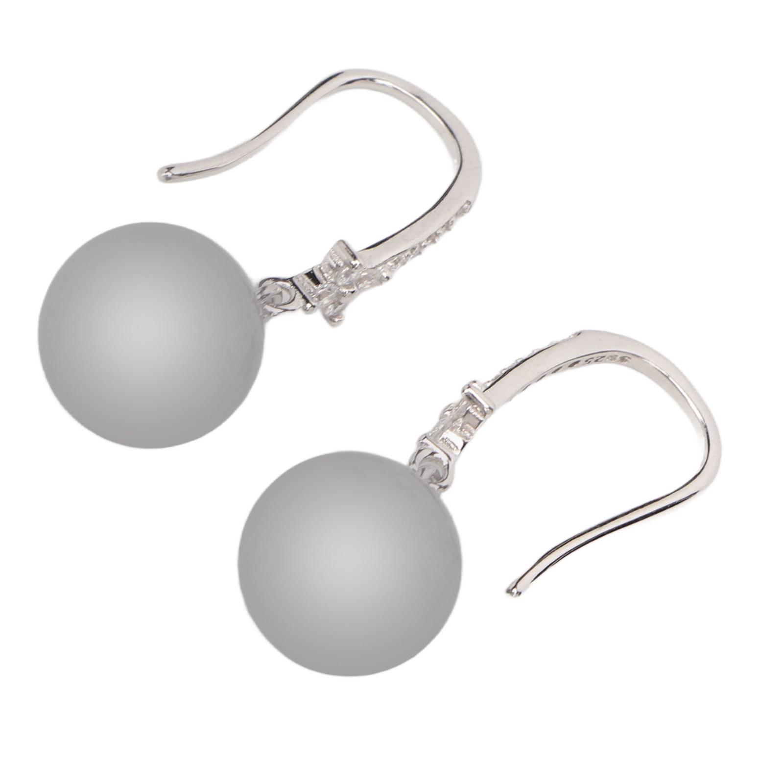 Energy Healing Stone Earrings Elegant Round Ball with Silver Fish Hook Healing Stone Dangle Earrings