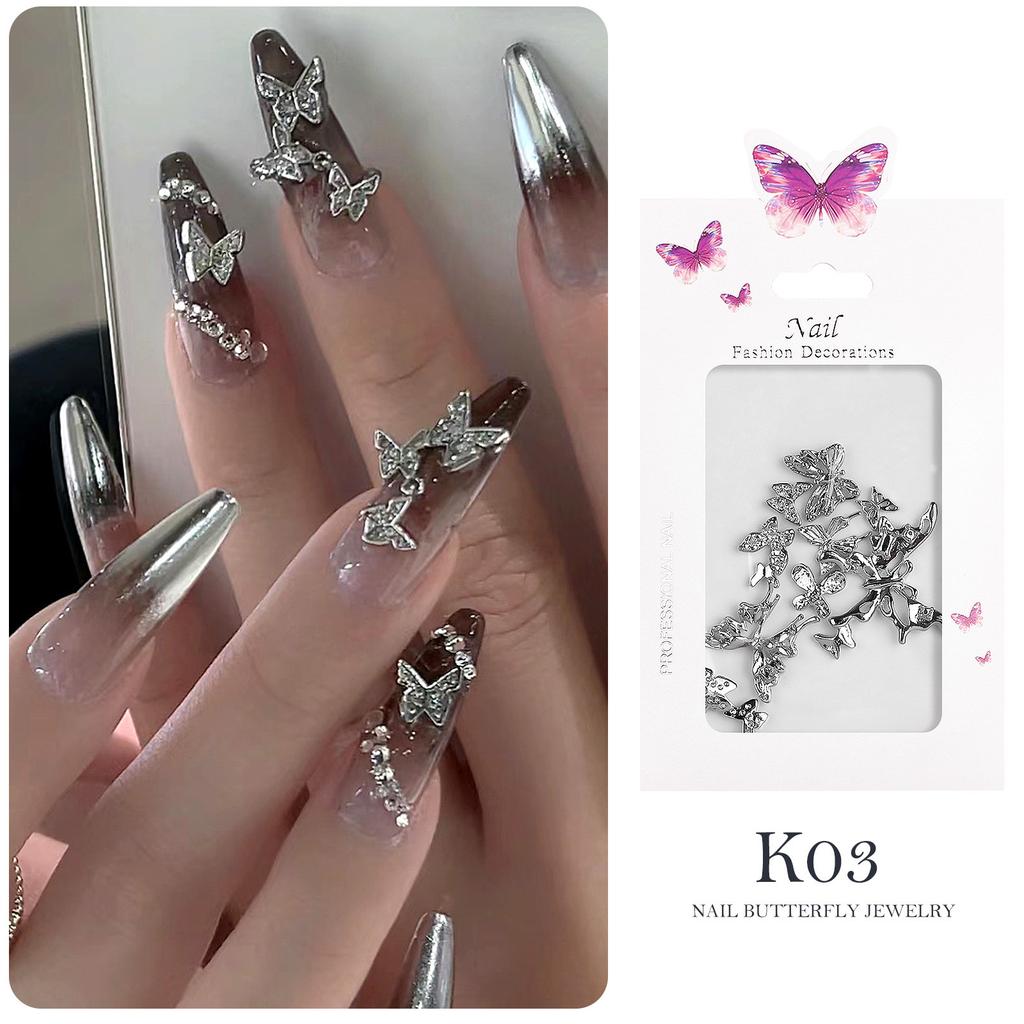 20Pcs 3D Nail Charms Butterfly Shape for Women Girls DIY Nail Art Decoration Craft Accessories