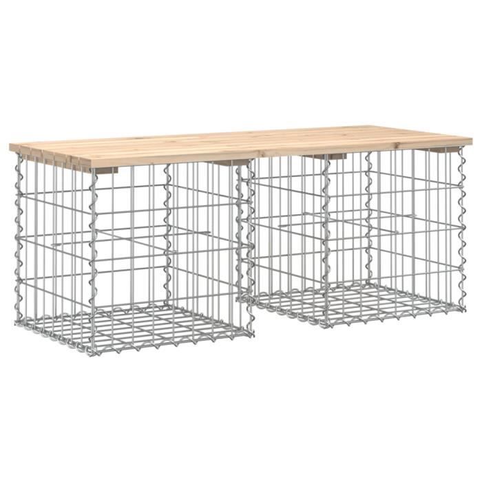 VidaXL Banc de jardin design de gabion 103x44x42 cm bois massif de pin 834338