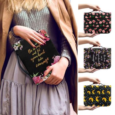 Bible Carrying Bag with Handle Zipper Closure Wear Resistant Waterproof Portable Print
