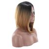 Lady Fashion Straight Wig Short Blonde Wigs Black Roots Synthetic Ombre Bob Hair Daily Cosplay Party Wig for Women Heat Resistant Wig