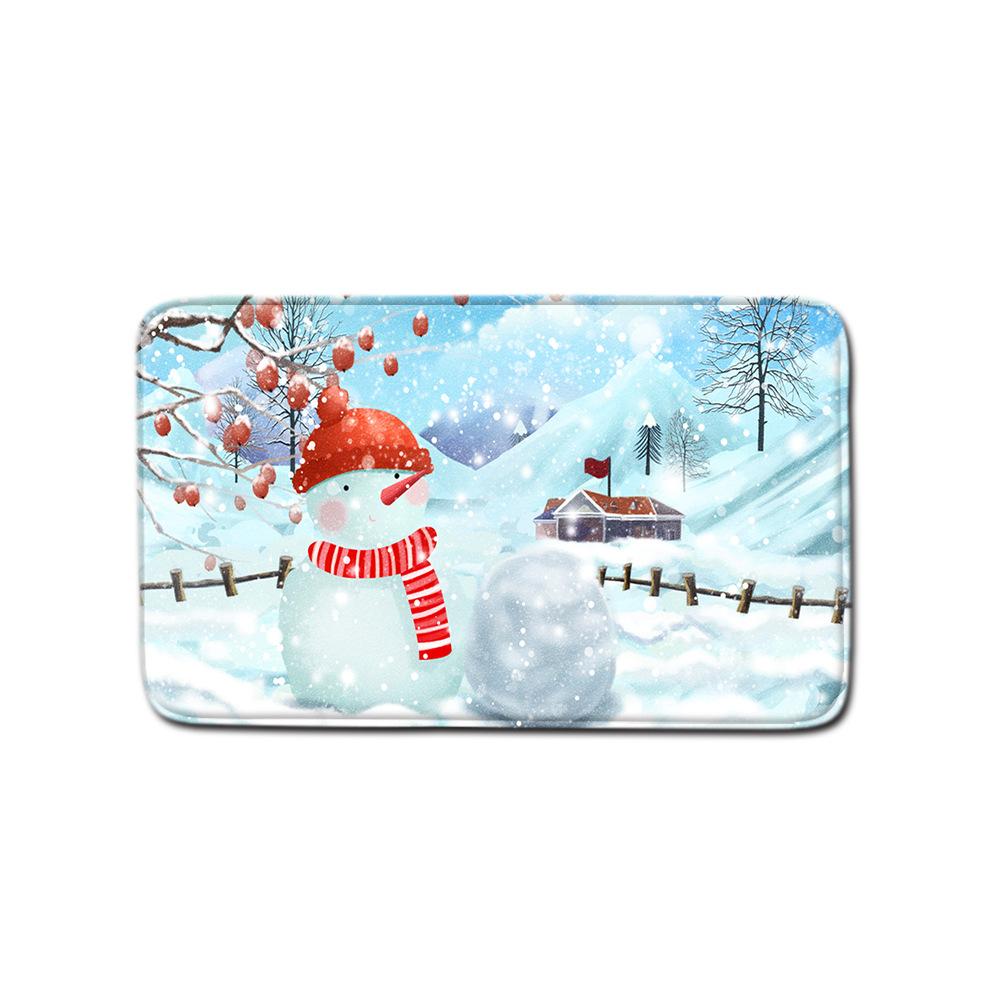 

Christmas Toilet Seat Shower Curtain Four-Piece Printed Floor Mat Set Bathroom Floor Mat Bedroom Absorbent Door Mat Carpet 45 * 75 floor mat