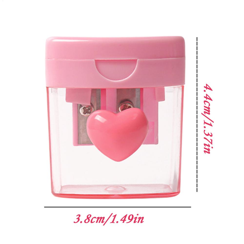 Double Hole Pencil Sharpener With Lid Portable For Classroom & Home Use Sharpener For Colored Standard Pencils