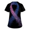 Women's Fashion  V-Neck Short Sleeve Overalls Double Layer Pocket Printed Tops  Apparel