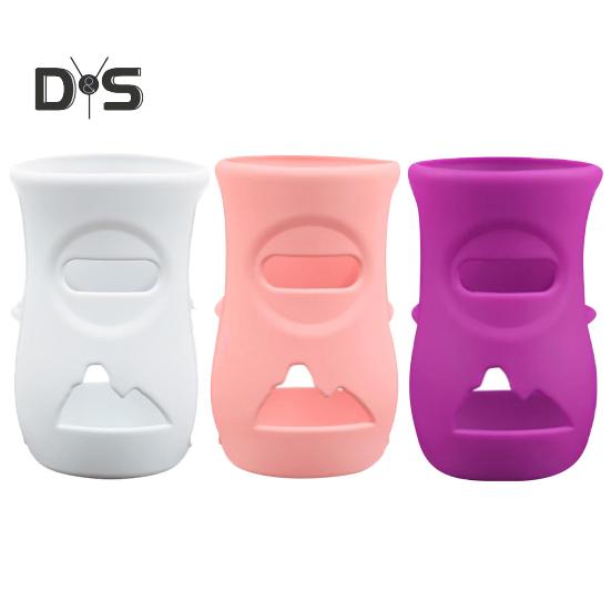 

3 шт. силиконовый чехол для стеклянной детской бутылочки, противоударный держатель для детской бутылочки, чехол для молочной бутылки объемом 4 унции/8 унций L B