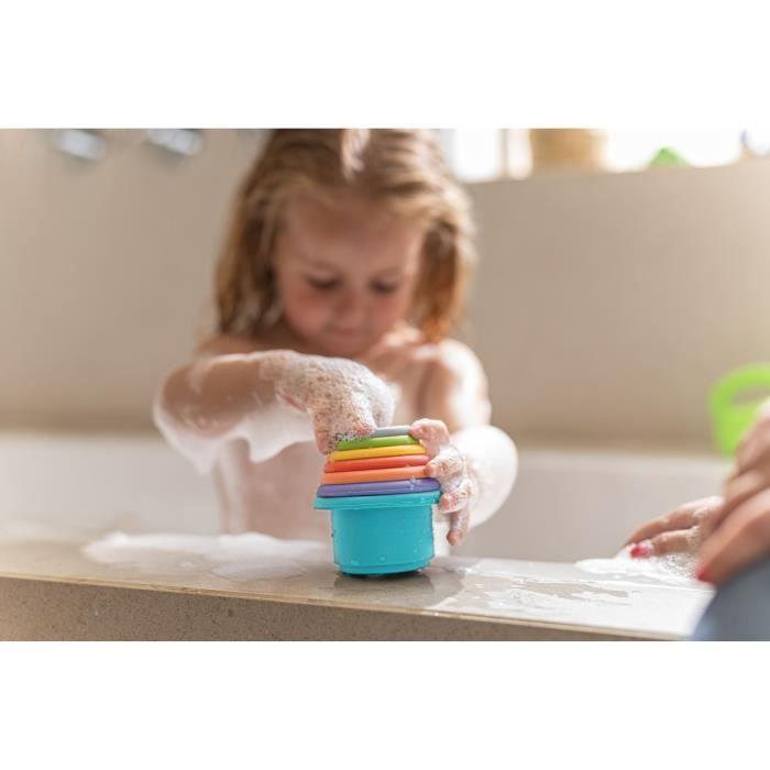 Gobelets De Bain Empilables - NUBY - Silicone - 5 Couleurs - 5 Formes