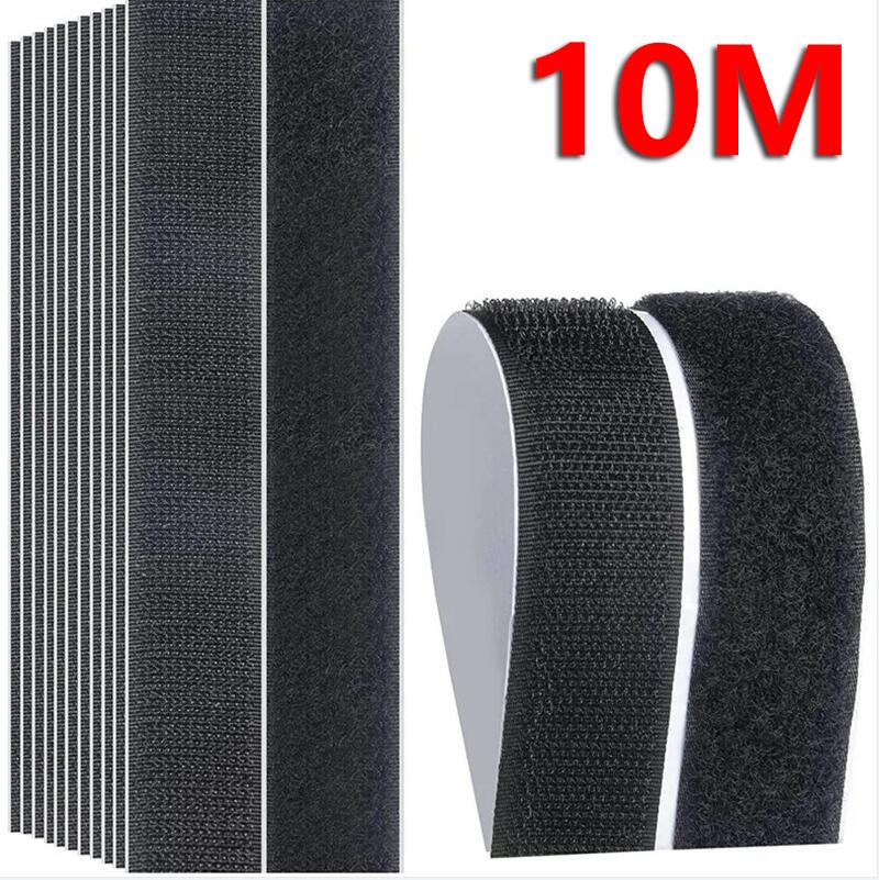 5M 20/25/30/50mm width Magic tap selfadhesive hook and loop fastener nylon sticker disks velcro tape sewing adhesive with glue