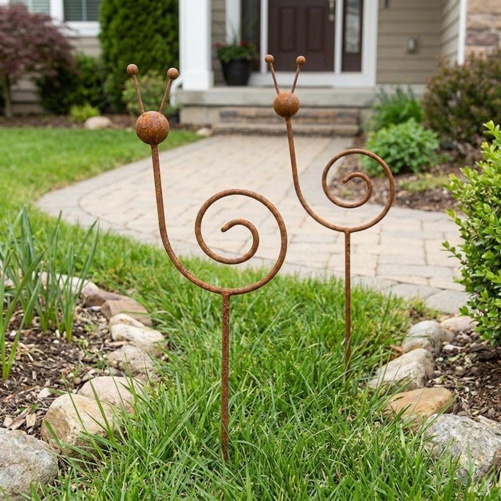 Rostfester Schneckenförmiger Gartenkunst Wetterfester Pflanzen-Schnecken-Pfahl Terrasse Veranda