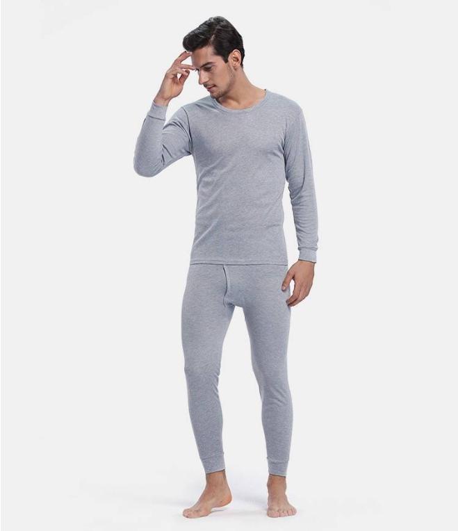Winter Men's Thermal Innerwear Comfortable Round Neck Set