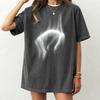 Vintage Graphic Shirt Washed Reaper TShirt Grunge Streetwear Graphic Tee Oversized Acid Wash Skull Gothic Shirt