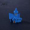Small Halloween Collectible 3Pcs Mini Resin Figurines, Miniature Pumpkin Ghost Grim Reaper Party Decoration Castle Statue for Spooky Fairy Garden,