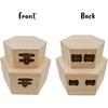 2 Pack Plain Unfinished Wooden Box, Hexagon Unpainted Wooden Jewellry Box DIY Storage Chest Treasure Case for Home Table Decoration