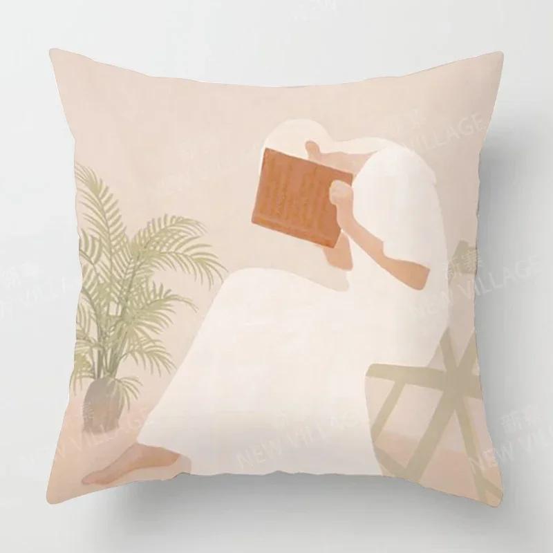 Nordic Fall Home Decor Autumn  Throw Pillow Cover Sofa Cushion Cover Velvet Modern