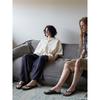 Saendeusaundeu (Unisex) Wide Elastic Waist Pants Navy