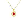 Light Luxury Soft Water Drop Ruby Necklace Women'S High Value Personality Does Not Fade Pendant Collarbone Chain