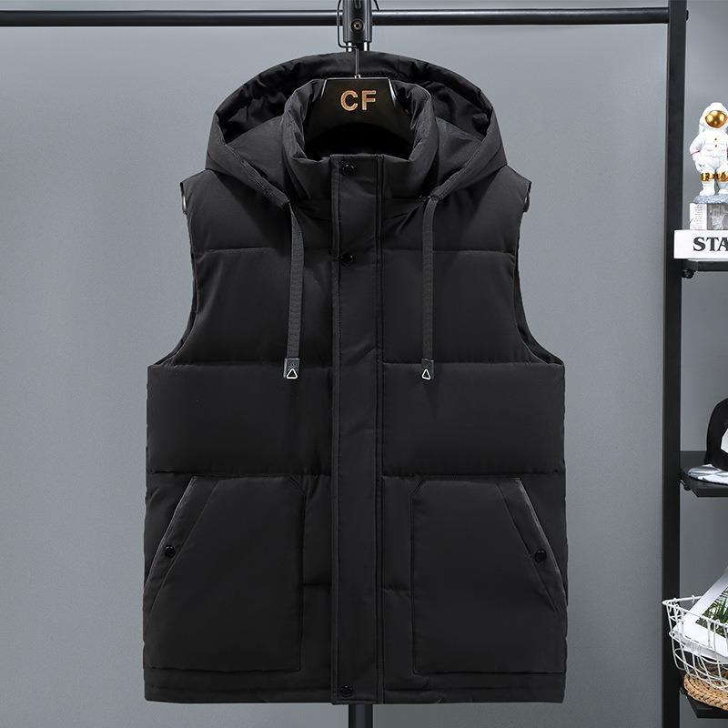 

Couple cotton vest men s sleeveless cotton-padded jacket men s slim-fitting thick vest men s green vest cotton vest tide L чорний