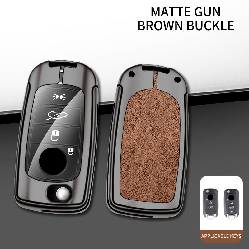 Custodia Portachiavi in Pelle e Metallo per Chiave Auto Fiat Tipo a 3 Pulsanti Coprichiave per Chiave Auto Fiat Tipo Accessori Portachiavi Protettore