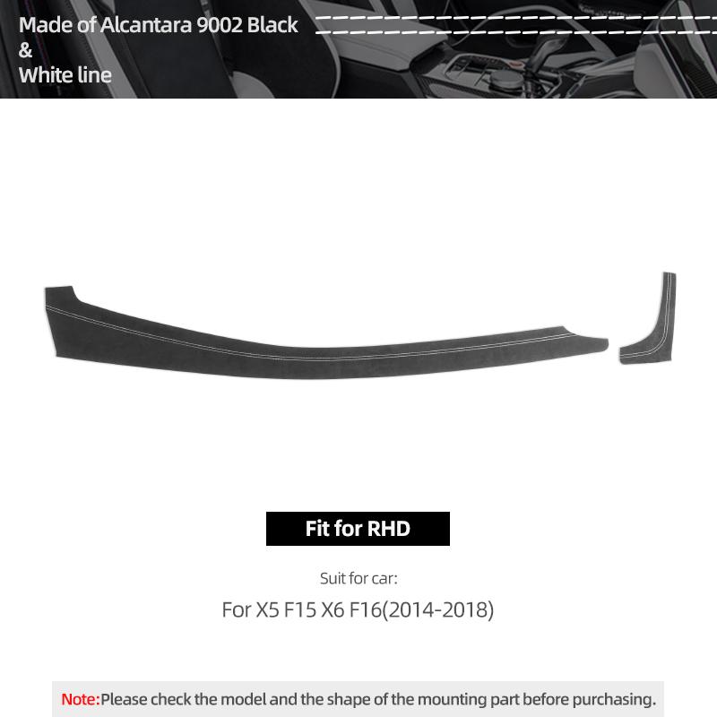 Made of Alcantara For BMW X5 F15 X6 F16 Car Interior Dashboard Panel Trim Strip Insturment Sticker Tuning Decor Accessories