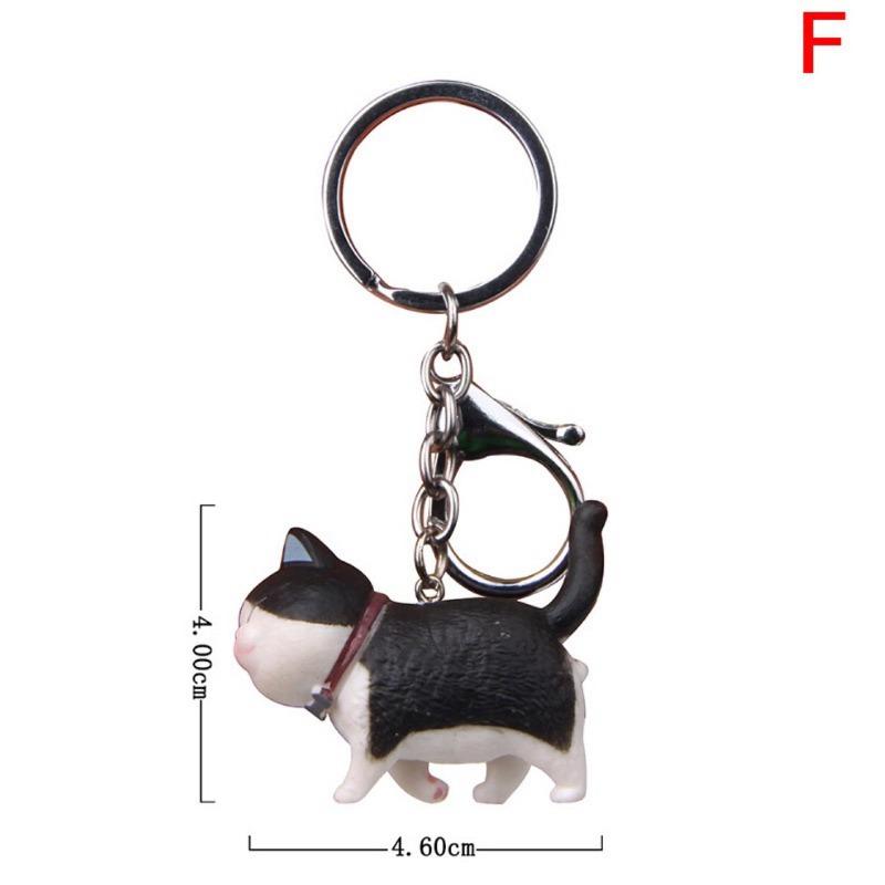Cartoon Bow Cute Cat Keychain Bag Car Pendant Accessories Gift Creative Handmade Decoration Women KeyRing Car Trinket