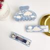 Womens Unique Geometric Hair Claw Clip Set In Sky Blue Cloud Design For Spring 2022