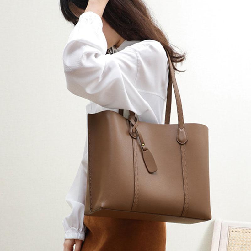 Casual Women's Tote Bag 2026 New High Quality Luxury Shoulder Bags Versatile Cow Leather Handbags Large Capacity Women Bag