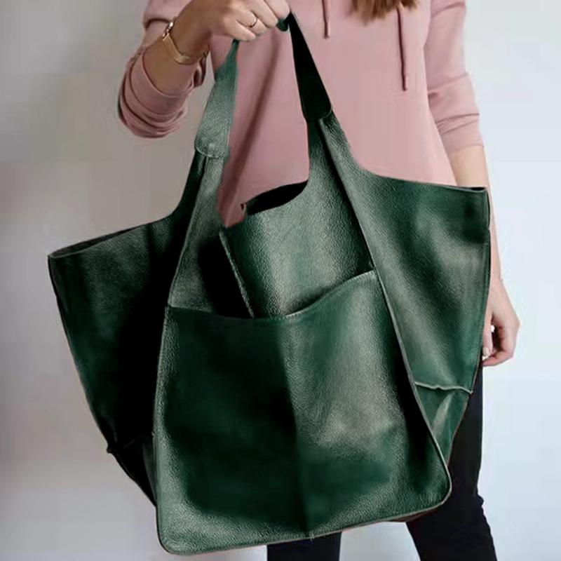 

Роскошная сумка из искусственной кожи, большая вместимость, осенне-зимняя ретро-сумка, женская сумка, дизайнерские сумки для женщин, высокое качество зелёный
