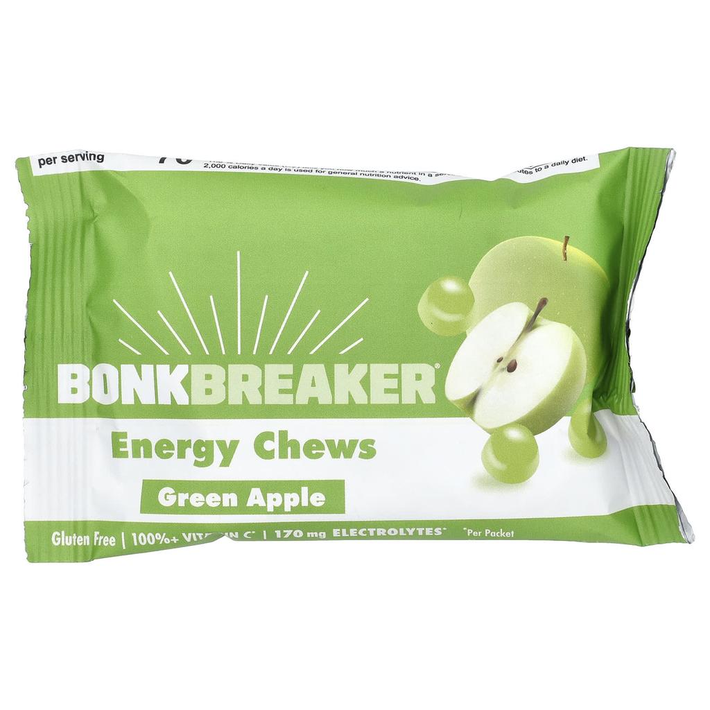 Bonk Breaker, Energy Chews, Green Apple, 10 Packs, 50g (1.76oz) Each