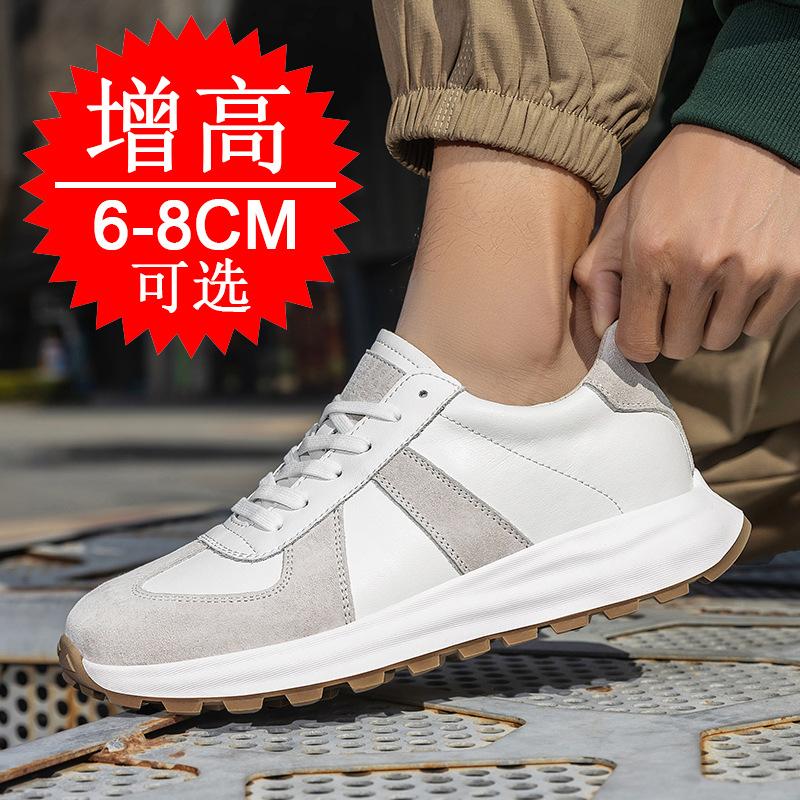 Men Invisible Height-increasing Shoes with 6cm Platform Breathable White Hidden Heel Sneakers Sport Casual 8cm Elevator Shoes
