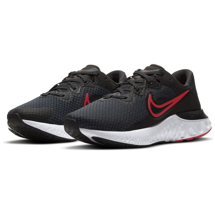 Nike Renew Run 2 Spliced Casual Mesh Fabric Shock Absorption Non-Slip Wear-Resistant Low-Top Marathon Running Shoes Men Sneakers Black Red CU3504-001