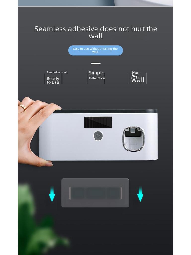 Stylish Wall-Mounted UV Disinfection Toothbrush Holder with Cup