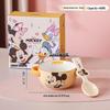 Disney Mickey Ceramic Children's Double Handle Bowl with Spoon