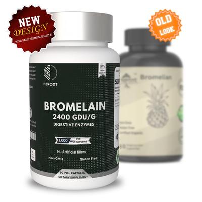 Heroot Bromelaina 1000mg Przeciwutleniacz Enzym Trawienny Kapsułki Wsparcie Odporności