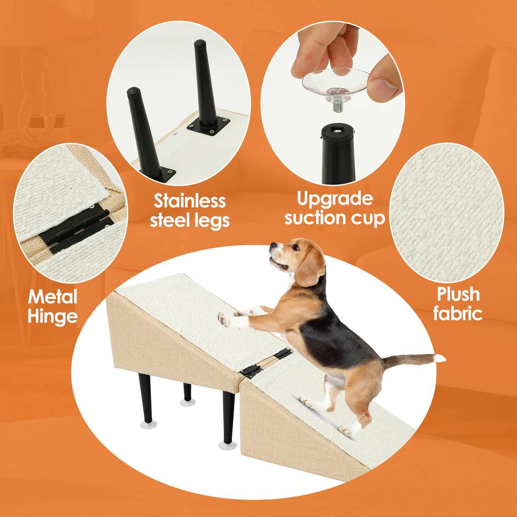 Skládací rozdělený otoman Psí rampa Sedátko Štěněcí schůdky Žebřík Psí rampa Stolička Bezpečnostní Kočka Pes schůdky pro lezení na gauč pohovku postel auto