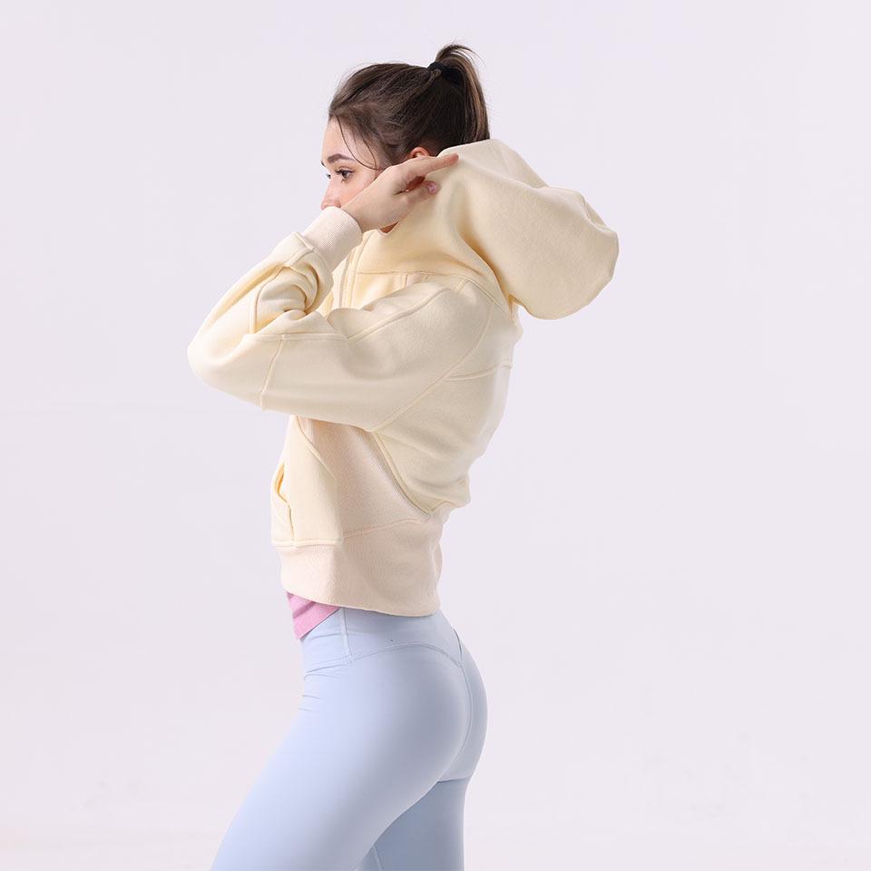 Women's Casual Cotton Zipper Hoodie - Autumn/Winter Yoga & Fitness Wear