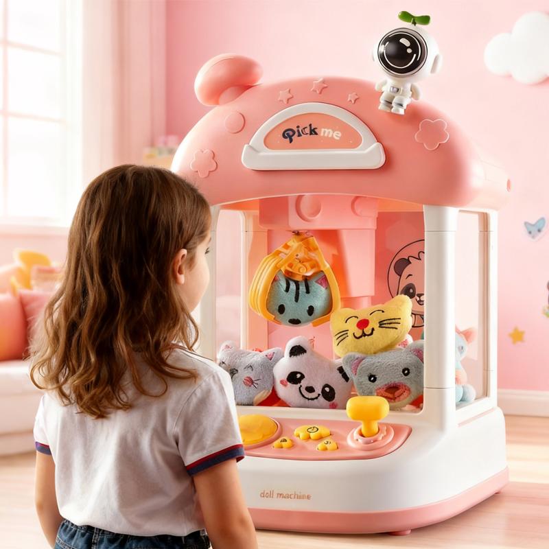 Non-Toxic Mini Crane Game Doll Machine Toy For Kids Cartoon Astronaut Play Game Claw Crane Machines With Light Music Children Toys Gifts