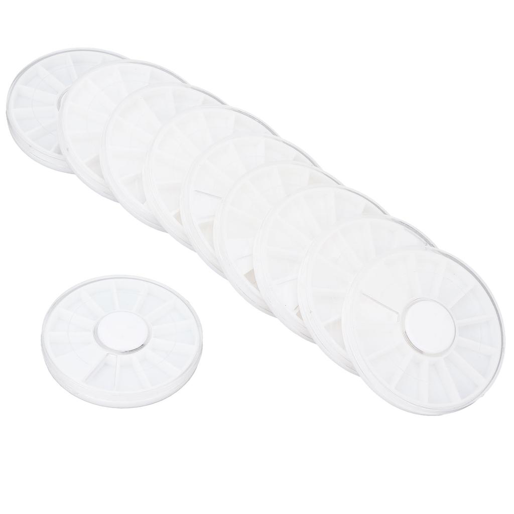 10pcs Nail Art Storage Box 12 Grids Round Dustproof Clear Jewelry Organize Container for Beads