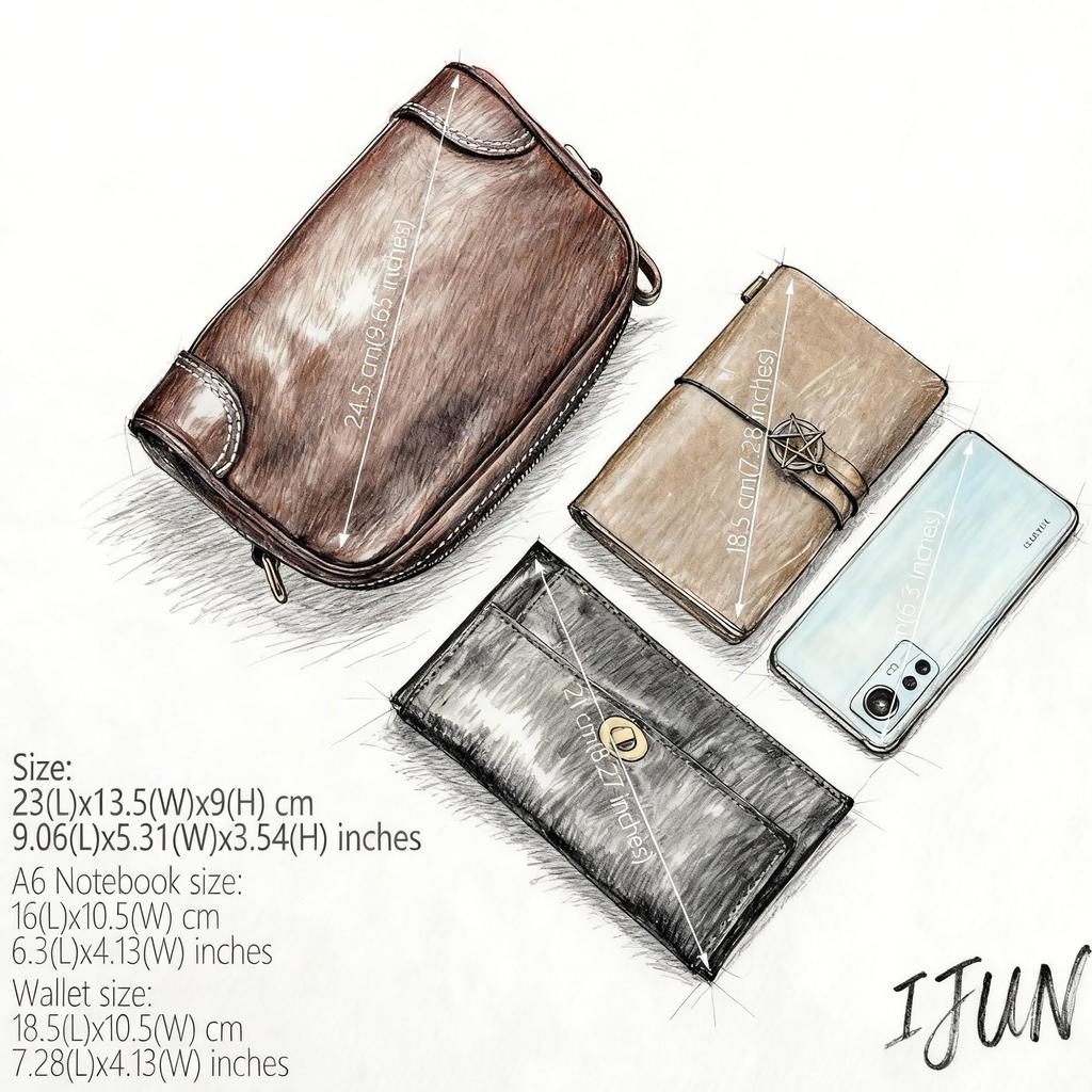 IJUN Vintage Mini Shoulder Bag for Women - Handmade Vegetable-Tanned Leather Crossbody BagClutch Bag, Small (Chocolate)