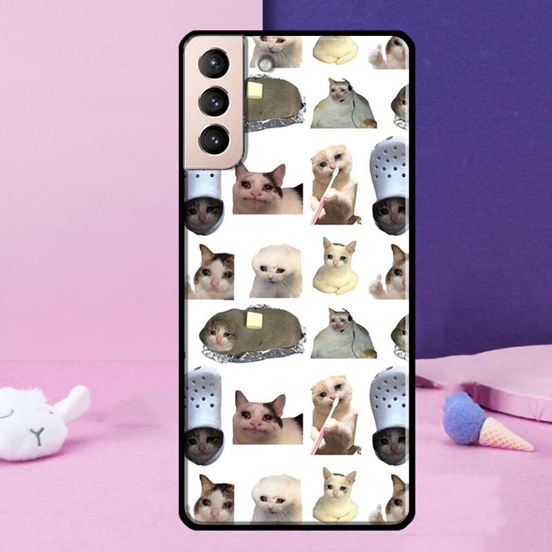 Crying Cat Memes And Dog Phone Case For Samsung Galaxy S25 Ultra S24 Ultra S9 S10 S20 S21 S22 Plus S23 S24 FE Cover
