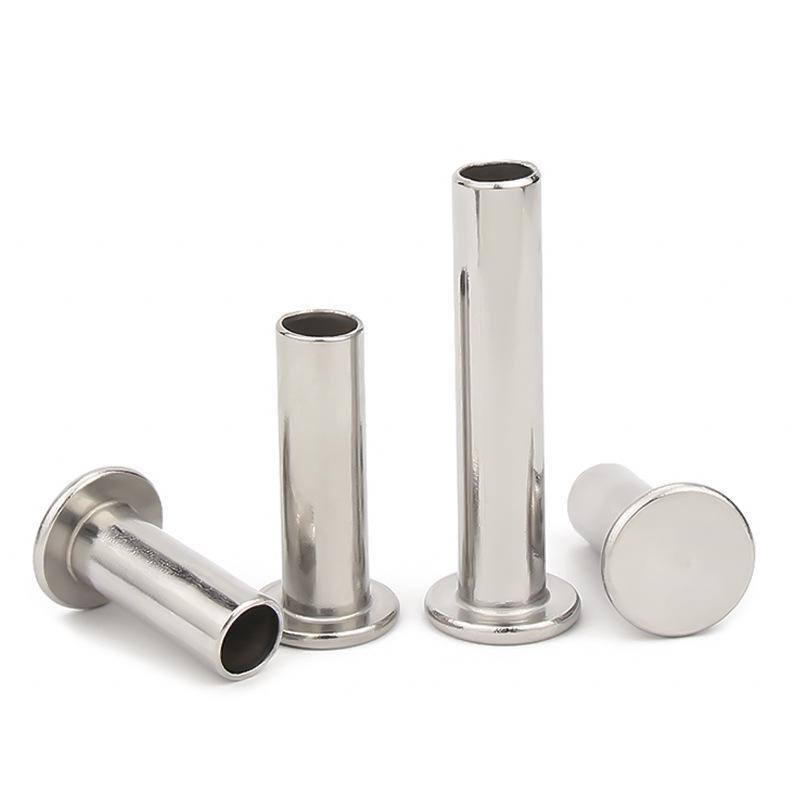 304 Stainless Steel Flat Head Semi-Hollow Rivet, GB875 Round Head, Sizes M2-M8.