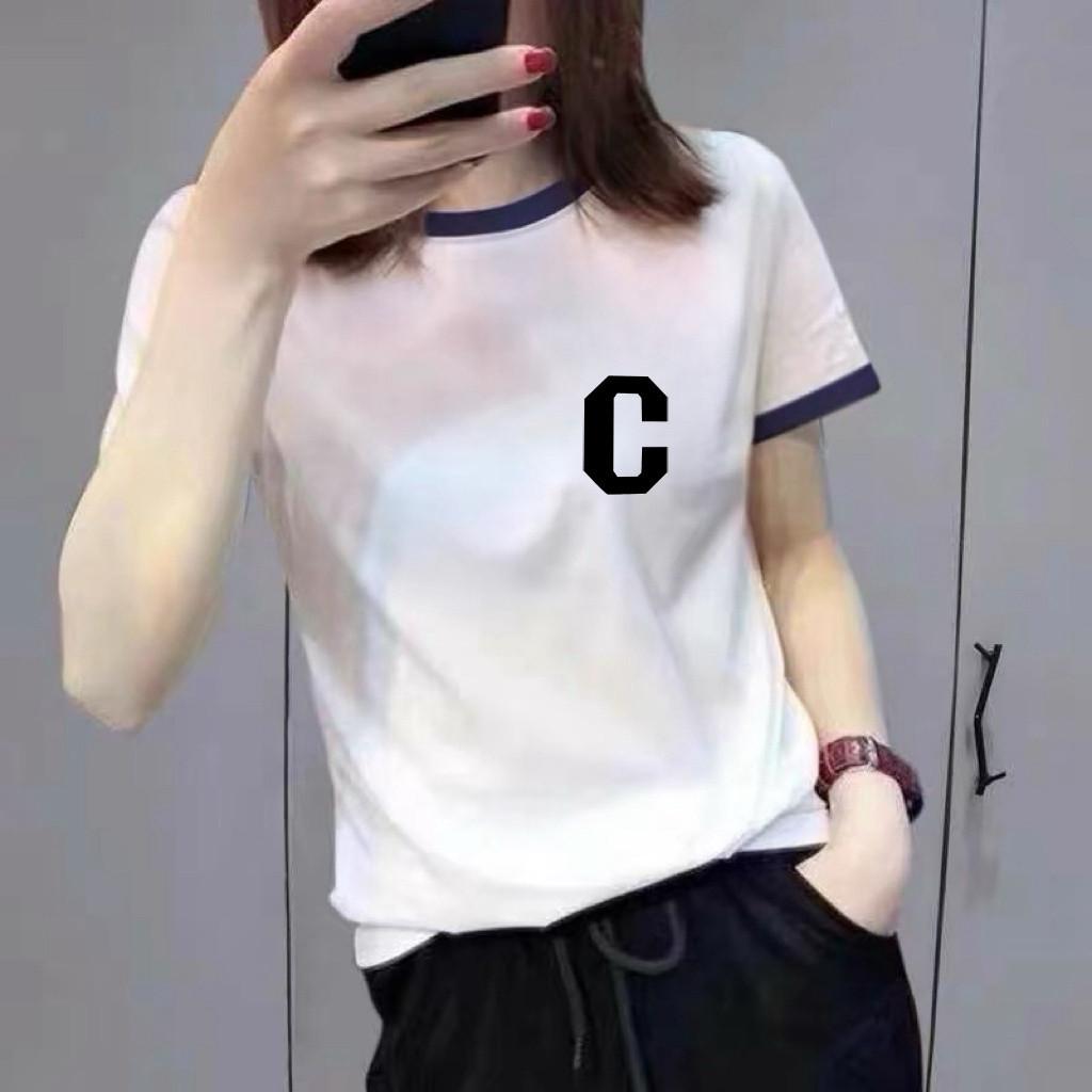 New 2026 Cartoon Rabbit Color Block Collar Short Sleeve Women's Slimming Age-Reducing Top