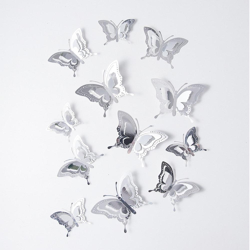12pcs 3D Butterfly Wall Stickers Self Adhesive Decal New Butterfly Wallpaper Festival Decoration